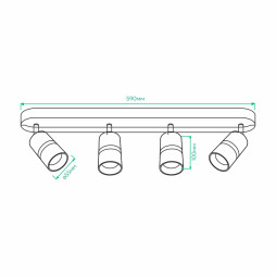 Накладний поворотний світильник Ardero ML312-4 BAMBOO під лампу білий золото