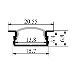 Профиль алюминиевый анодированный LEDUA АЛ-01 + рассеиватель для LED ленты врезной 1 м