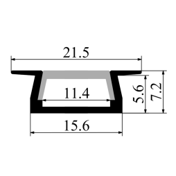 Профиль алюминиевый анодированный LEDUA АЛ-01-1 + рассеиватель для LED ленты врезной 1 м