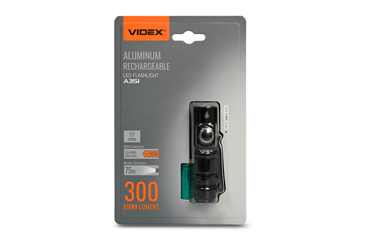 Портативний світлодіодний ліхтарик VLF-A351 300Lm 5000K Videx