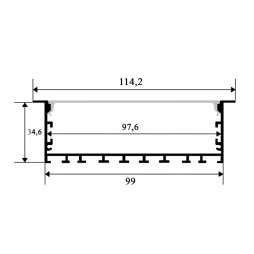 Профиль алюминиевый анодированный LEDUA АЛ-42 + рассеиватель для LED ленты врезной/подвесной 2 м