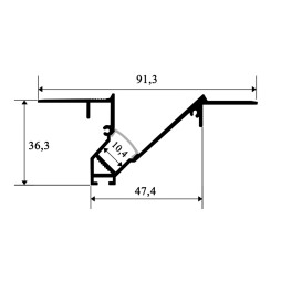 Алюмінієвий профіль для створення ефекту підсвічування стелі та стін для світлодіодної стрічки АЛ-43 1 метр білий LEDUA