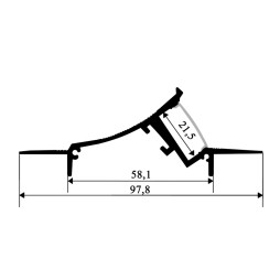 Алюмінієвий профіль для створення ефекту підсвічування стелі та стін для світлодіодної стрічки АЛ-45 1 метр білий LEDUA