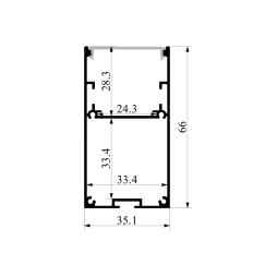 Алюмінієвий профіль для світлодіодної стрічки АЛ-44 2 метра анодований підвісний/накладний LEDUA