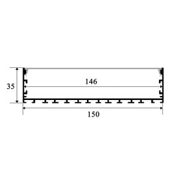 Профиль алюминиевый анодированный LEDUA АЛ-41 + рассеиватель для LED ленты подвесной/накладной 2 м