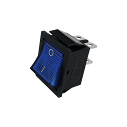 Перемикач великий синій з підсвіткою KCD4-201N 15A 250VAC LSW02 Лємансо