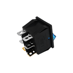 Перемикач подвійний синьо-жовтий з підсвіткою KCD2-2101N LSW04 Лємансо