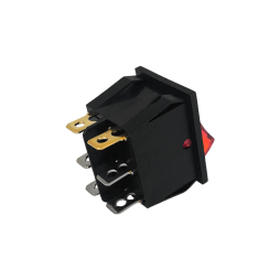 Перемикач подвійний червоний з підсвіткою KCD2-2101N LSW04 Лємансо