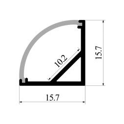 Алюмінієвий профіль для світлодіодної стрічки АЛ-75 2 метра білий кутовий LEDUA