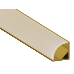 Алюмінієвий профіль для світлодіодної стрічки АЛ-75 2 метра золотий кутовий LEDUA