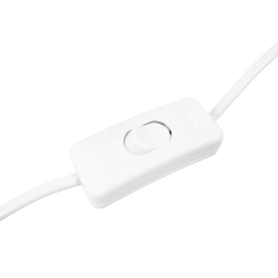 Кабель (шнур) з плоскою  вилкою 1,3м+вимикач білий