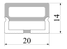 Силіконовий профіль для світлодіодної стрічки 14х20 1 метр накладний СП-28 IP67 з ниткою (100м в бабіні) LEDUA