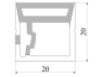 Силиконовый профиль для светодиодной ленты 20х20 1 метр накладной СП-36 IP67 (100м в бабине) LEDUA