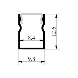Алюминиевый профиль для светодиодной ленты АЛ-04-3 2 метра анодированный накладной без диффузора LEDUA