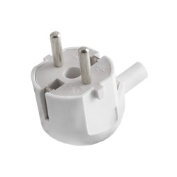 Євровилка Біла церква вуглова В16-301 латунь із заземленням 16А біла