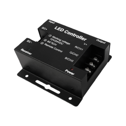 Контролер чорний RGB 12-24V 6А на канал, радіо сенсорний 6 кнопок LEDUA