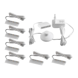 Комплект светодиодных клипс пластиковых LEDUA для подсветки стеклянных полок 6шт 110-240В белый