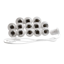 Підсвітка гримувального дзеркала світлодіодна врізна 220V 14шт E27 ручний вимикач, білий колір LEDUA