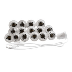 Підсвітка гримувального дзеркала світлодіодна врізна 220V 16шт E27 ручний вимикач, білий колір LEDUA