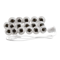 Підсвітка гримувального дзеркала світлодіодна врізна 220V 18шт E27 ручний вимикач, білий колір LEDUA