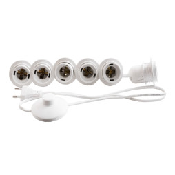 Підсвітка гримувального дзеркала світлодіодна врізна 220V 6шт E27 ножний вимикач, білий колір LEDUA