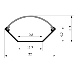 Профиль алюминиевый анодированный LEDUA АЛ-72 + рассеиватель для LED ленты угловой 2 м