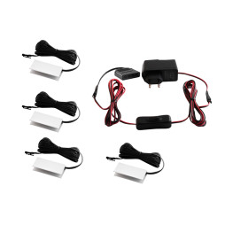 Комплект светодиодных клипс алюминиевых LEDUA для подсветки стеклянных полок 4шт 220В белый