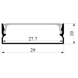 Алюмінієвий профіль для світлодіодної стрічки АЛ-15-1 2 метра анодований накладний LEDUA