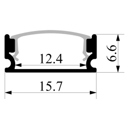 Профиль алюминиевый анодированный LEDUA АЛ-37 + рассеиватель для LED ленты накладной 2 м