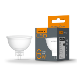 Світлодіодна лампа MR16е 6W GU5.3 3000K 220V VIDEX