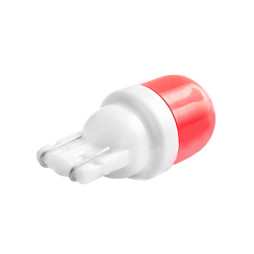 Світлодіодна авто лампа T10-5630-2smd колба кераміка червоний 12V LEDUA