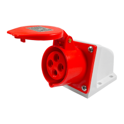 Гніздо стаціонарне (ГС) 16А 4п (3п+н) 380-415V IP44 червоне LEE-114 LM2012 Лємансо