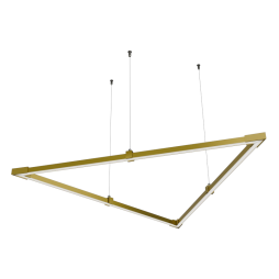 Светильник разборный подвесной светодиодный, потолочный Дельта мини треугольник 110-240V 24W 6500k1000*1000*1000 золотой корпус LEDUA