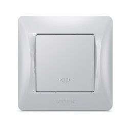 Выключатель одноклавишный серебряный шелк VIDEX BINERA