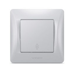 Выключатель одноклавишный проходной серебряный шелк VIDEX BINERA