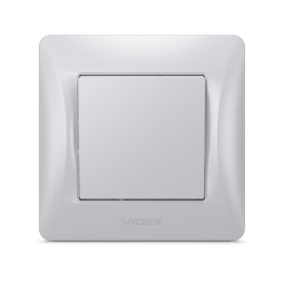 Выключатель одноклавишный серебряный шелк VIDEX BINERA
