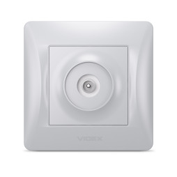 Розетка TV одинарная телевизионная серебряный шелк VIDEX BINERA