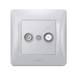 Розетка TV+SAT кінцева срібний шовк VIDEX BINERA