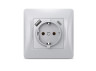 Розетка одинарная с заземлением с USB+USB-C серебряный шелк VIDEX BINERA