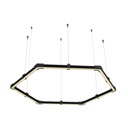 Світильник розбірний світлодіодний підвісний, Гексагон, Соти, стельовий "Шестикутник міні" шестикутник 110-240V 48W 4500k 1000*6 чорний корпус LEDUA