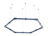 Світильник розбірний світлодіодний підвісний, Гексагон, Соти, стельовий "Шестикутник міні" шестикутник 110-240V 48W 6500k 1000*6 синій корпус LEDUA