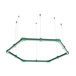 Світильник розбірний світлодіодний підвісний, Гексагон, Соти, стельовий "Шестикутник міні" шестикутник 110-240V 48W 6500k 1000*6 зелений корпус LEDUA