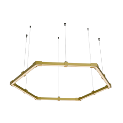 Світильник розбірний світлодіодний підвісний, Гексагон, Соти, стельовий "Шестикутник міні" шестикутник 110-240V 24W 3500k 500*6 золотий корпус LEDUA
