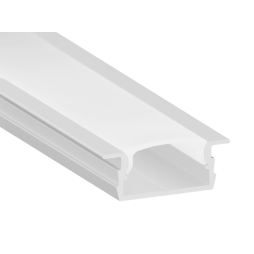 Профиль алюминиевый LEDUA АЛ-67 + рассеиватель для LED ленты врезной 2 м Белый