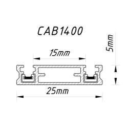 Накладной шинопровод для низковольтных трековых светильников черный 2м CAB1400 ULTRA Feron