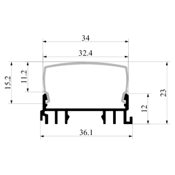 Дифузор, розсіювач прямокутний РСП 2 метра матовий