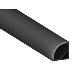 Алюмінієвий профіль для світлодіодної стрічки АЛ-06 2 метра чорний+чорний диффузор кутовий LEDUA