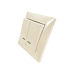 Вимикач 2-й + LED підсвітка  Сакура крем LMR1107 Лємансо