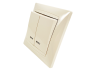 Выключатель 2-клавишный Lemanso Сакура с LED подсветкой Крем (LMR1107)
