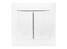 Выключатель 2-клавишный проходной Lemanso Сакура Белый (LMR1006)
